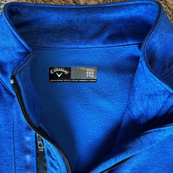 Callaway Men’s XXL Blue Pullover Fleece‎ Lined Breast Pocket - Picture 4 of 4